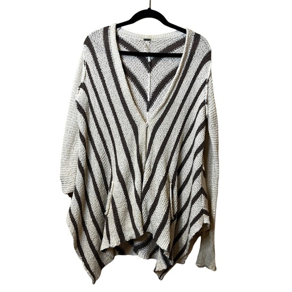Free People Cardigan Sweater Stripped Knit Cotton Long Sleeve Snap Up XS - Picture 3 of 5